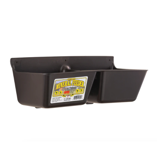 Little Giant 3.5 Quart Two-Hole Black Mineral Feeder Set of 12