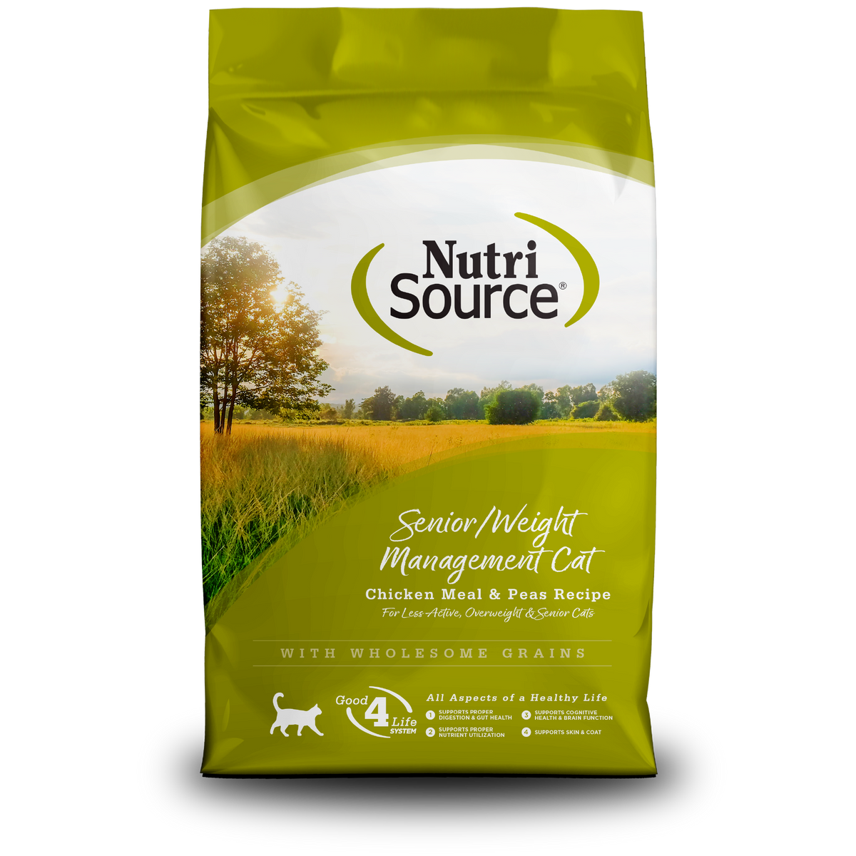 NutriSource Senior & Weight Management Chicken Meal & Peas Recipe Cat Food, 12 lb