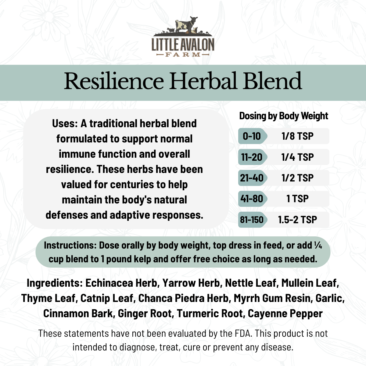 Resilience Herbal Powder Blend | Supporting Normal Immune Function in Animals