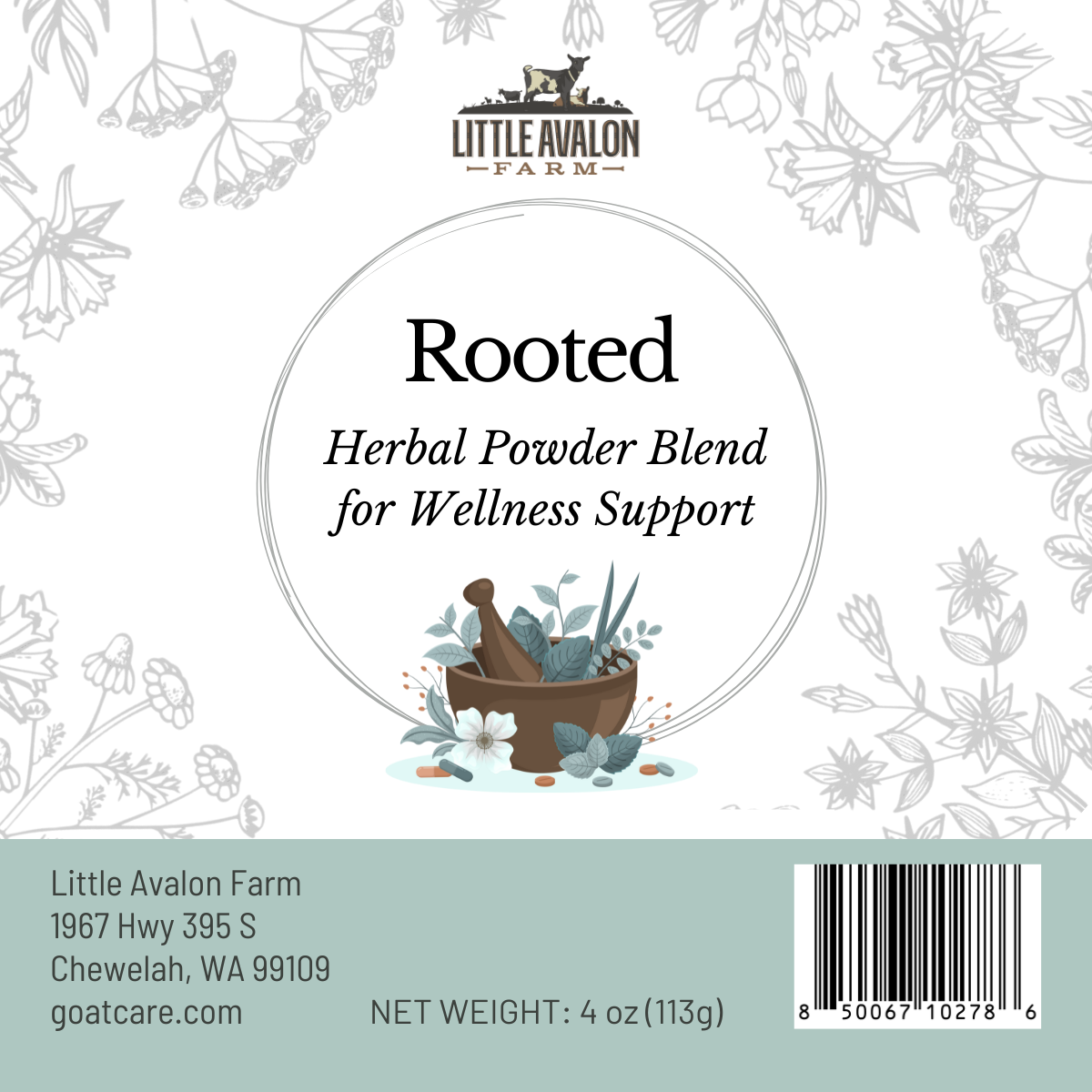 Rooted Herbal Powder Blend | Skeletal & Tissue Support for Animals