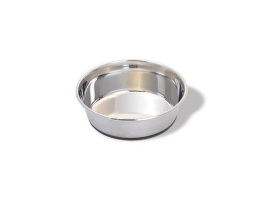 Van Ness Heavyweight Stainless Steel Cat Dish with Rubber Bottom, 8 oz