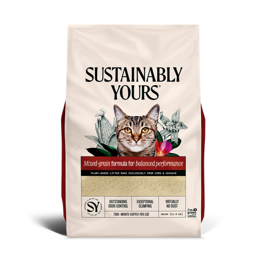Sustainably Yours Natural Cat Litter, Mixed Grain, 26 lb