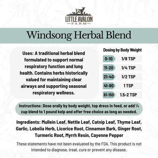 Windsong Herbal Powder Blend for Respiratory Wellness in Animals