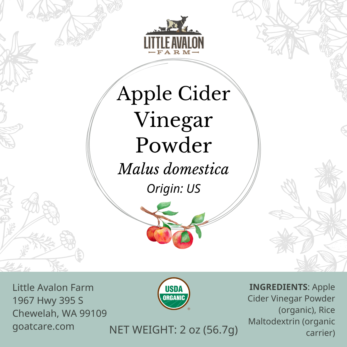 Organic Apple Cider Vinegar Powder for Goats