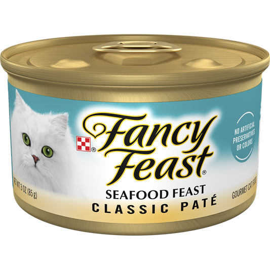 Purina Fancy Feast Classic Pate Seafood Feast Gourmet Wet Cat Food, 3 oz Can